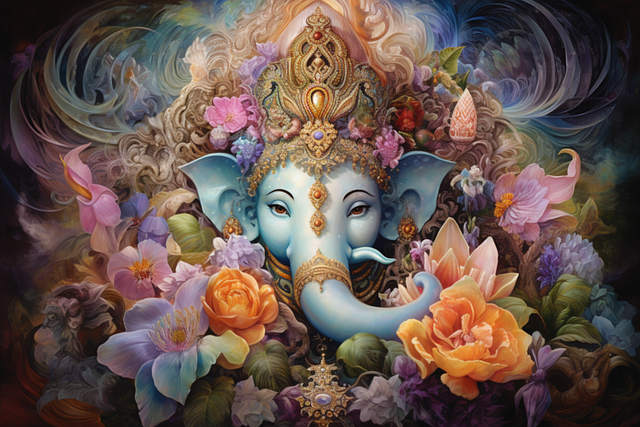 Free ai generated elephant deity illustration