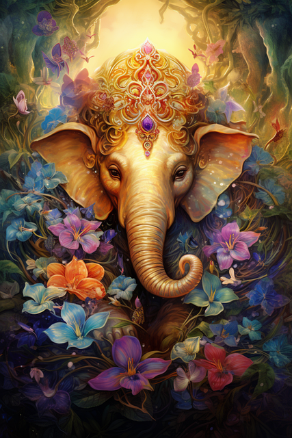 Free ai generated elephant deity illustration