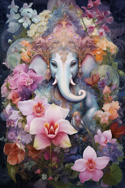 Free ai generated elephant deity illustration