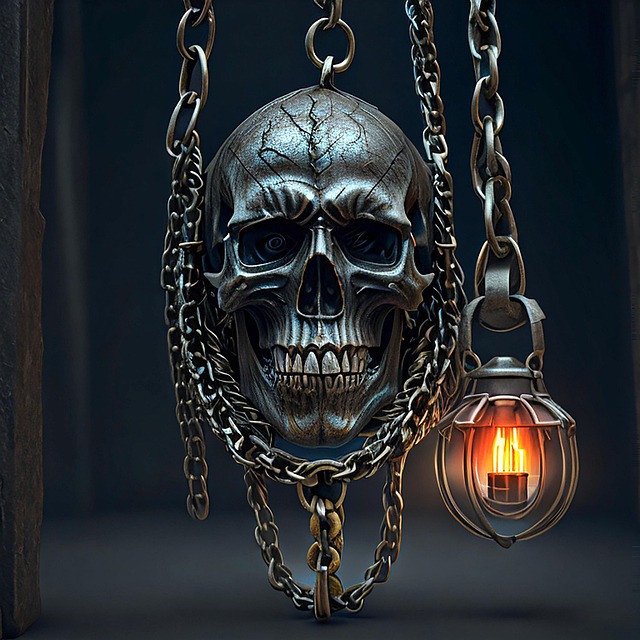 Free ai generated skull chains illustration