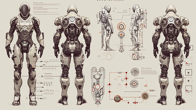 Free ai generated robot schematics illustration