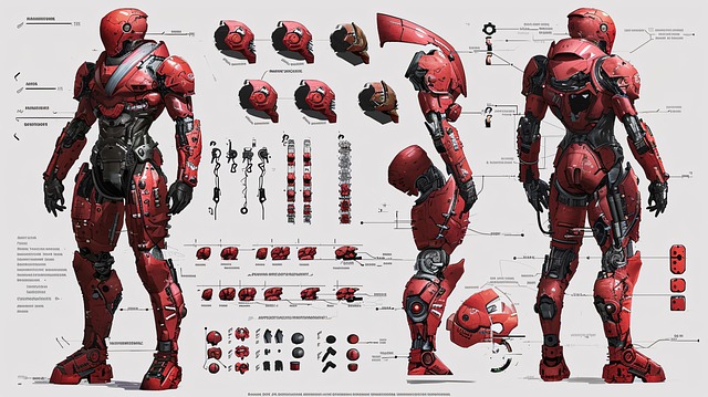 Free ai generated robot schematics illustration