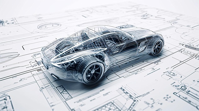 Free ai generated car blueprint illustration