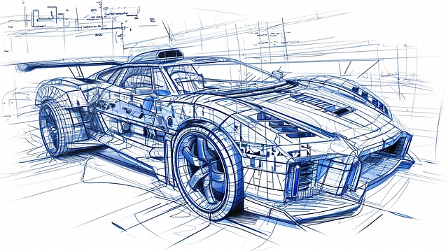 Free ai generated car blueprint illustration