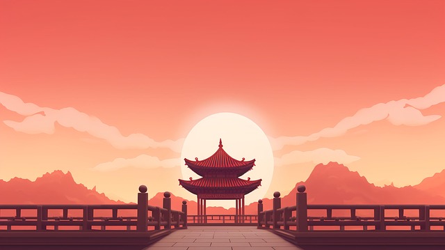 Free ai generated asian temple illustration