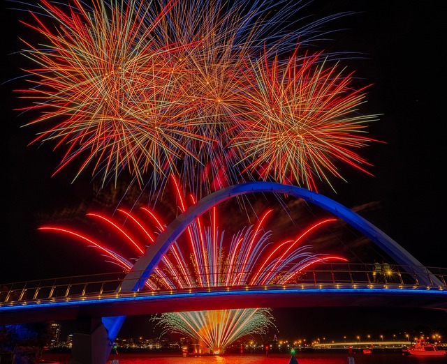 Feuerwerk, Feier, Elisabeth Quay, Perth