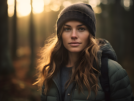Ai Gegenereerd, Vrouw, Koud, Zonsopkomst