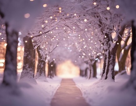 Inverno, Neve, Árvore, Estrada, Frio
