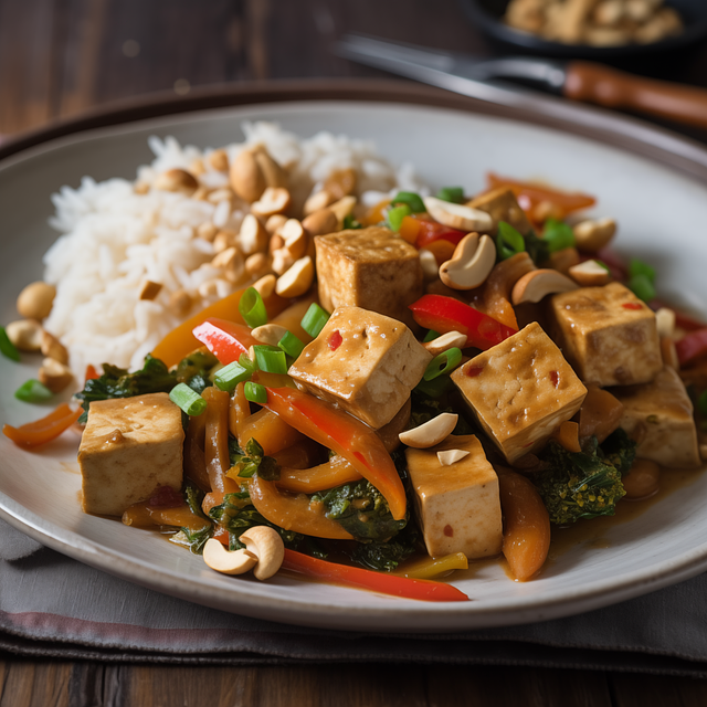 Free ai generated tofu stir-fry food illustration
