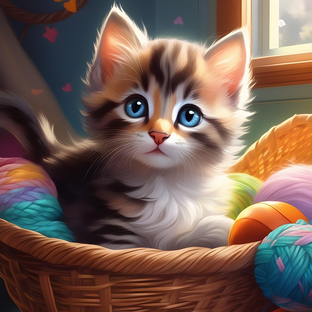 Free kitten cat pet illustration