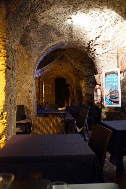 Restaurant, Italien, Küste, Meer