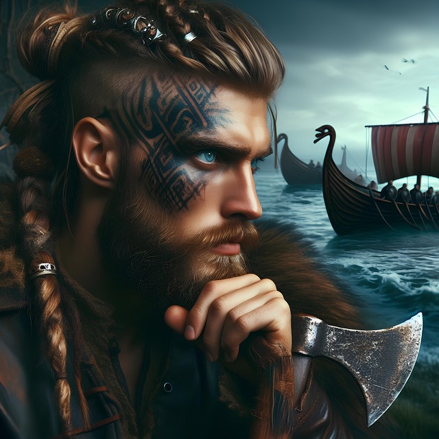 Free ai generated man viking illustration