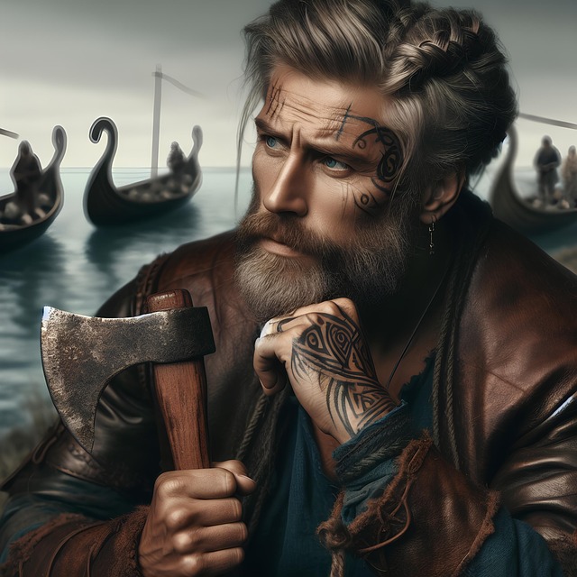 Free ai generated man viking illustration