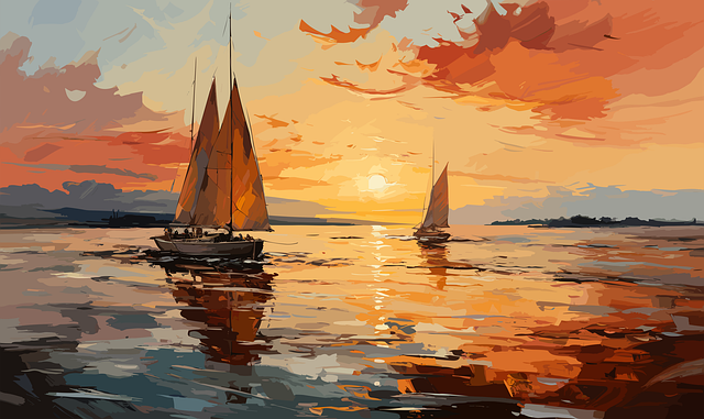 Ai Gerado, Pôr Do Sol, Oceano