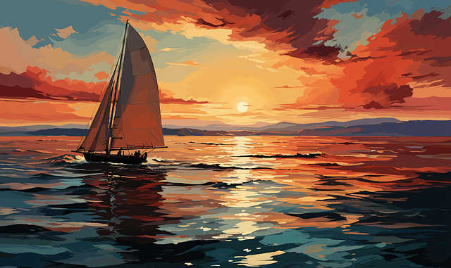 Ai Gerado, Pôr Do Sol, Oceano