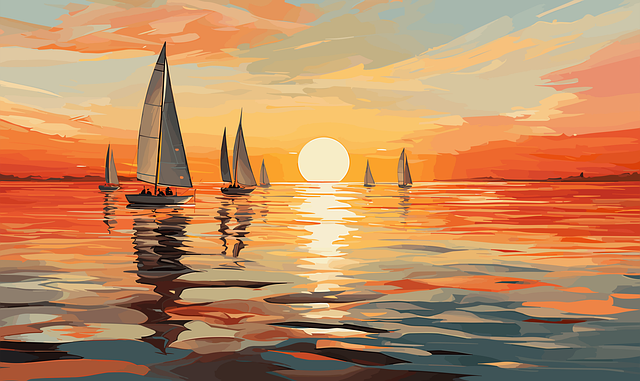Ai Gerado, Pôr Do Sol, Oceano