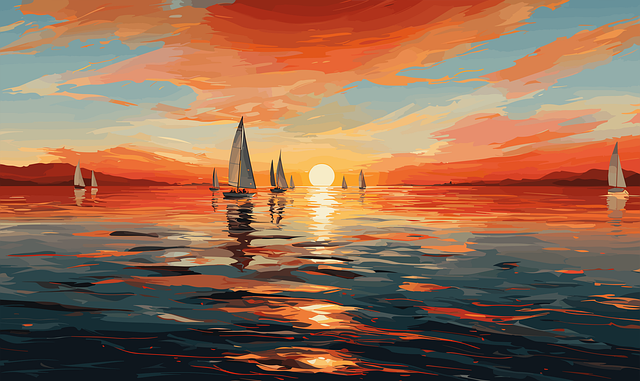Ai Gerado, Pôr Do Sol, Oceano