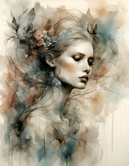 Download free HD stock image of Ai Generated Woman Free ai generated woman flowers illustration