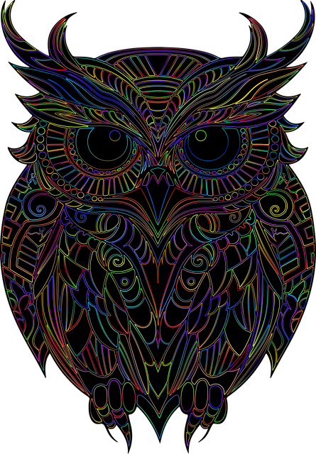 Free owl bird art illustration