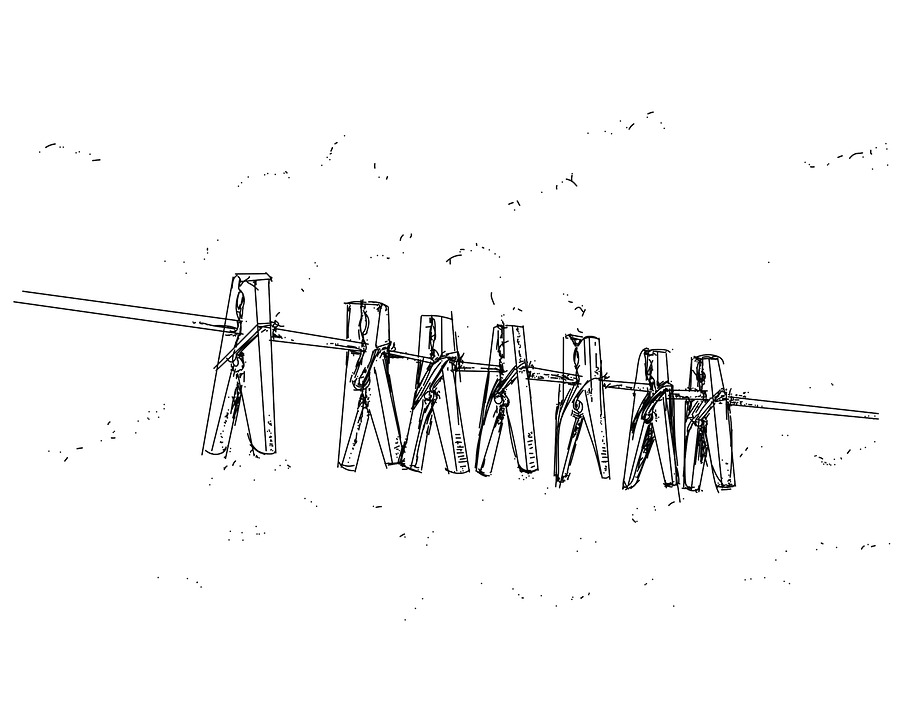 Download Clothespins Laundry Clothesline RoyaltyFree Stock