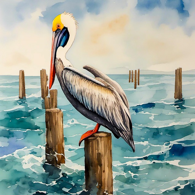 Free ai generated pelican bird illustration