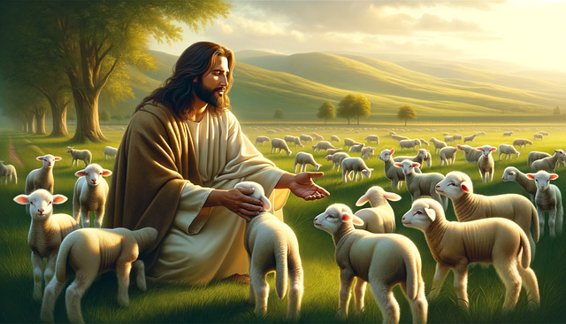 Free ai generated jesus shepherd illustration