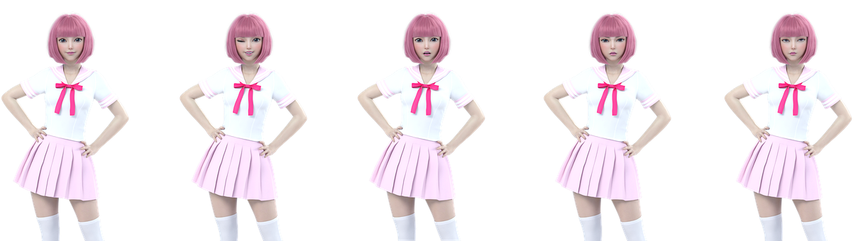 Anime, Transparente, Isolado, Kawaii