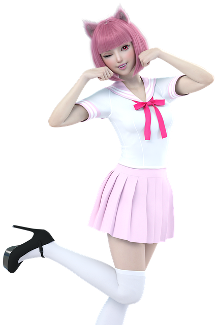 Anime, Dívka, Roztomilý, Kočka, Manga