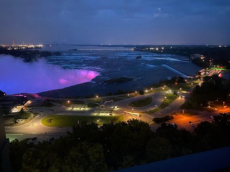 Kanada, Niagara Fälle, Lichter, Dunkel