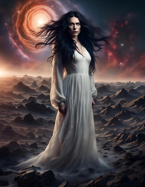 Free ai generated woman cosmos illustration