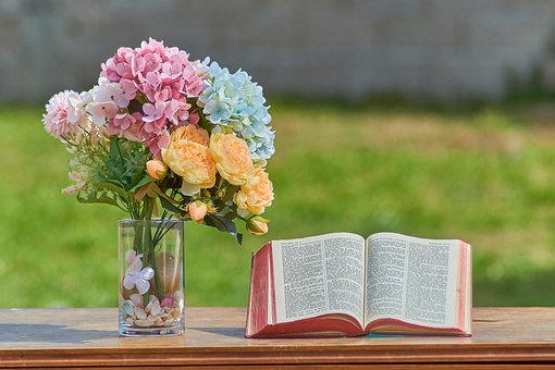 Bibel, Hellig, Blomster, Vase, Kronblad