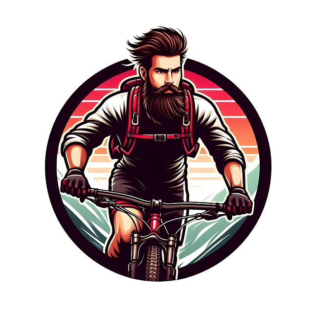 Free ai generated man bicycle illustration