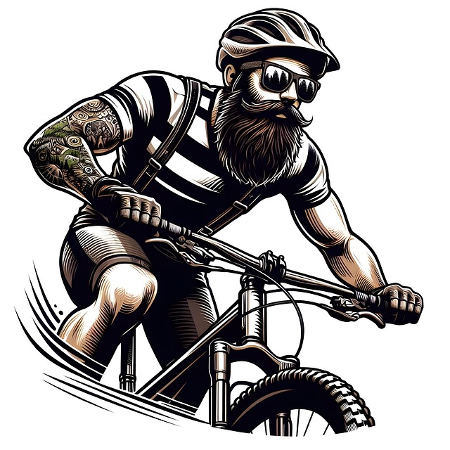 Free ai generated man bicycle illustration