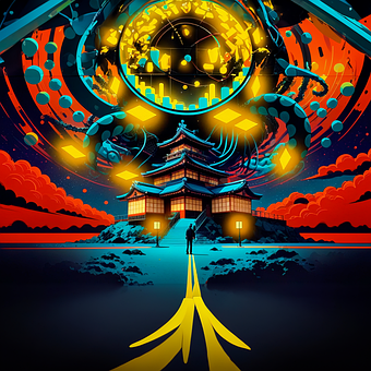 Dojo, Asiatisk, Orientalsk, Rød, Scifi