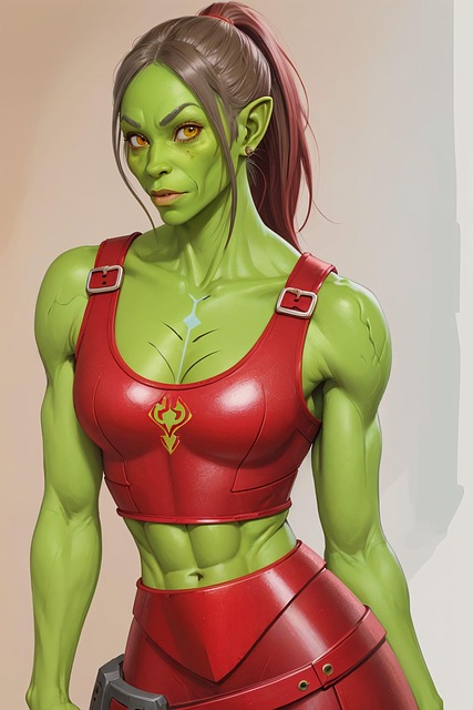 Free female orc warrior illustration