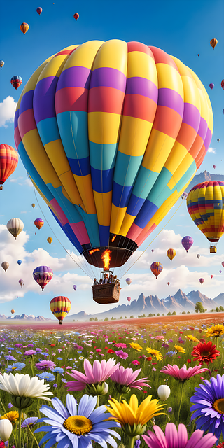 Free balloon sky romance illustration