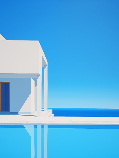 Free pool house simplistic illustration
