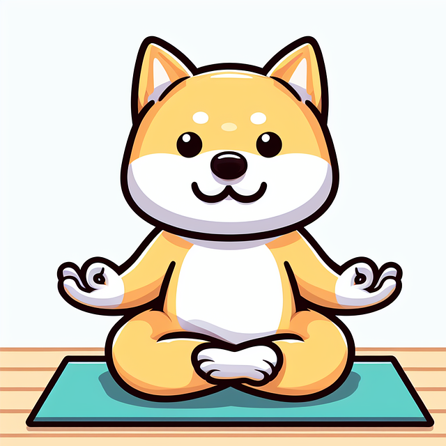 Free puppy yoga meditation illustration