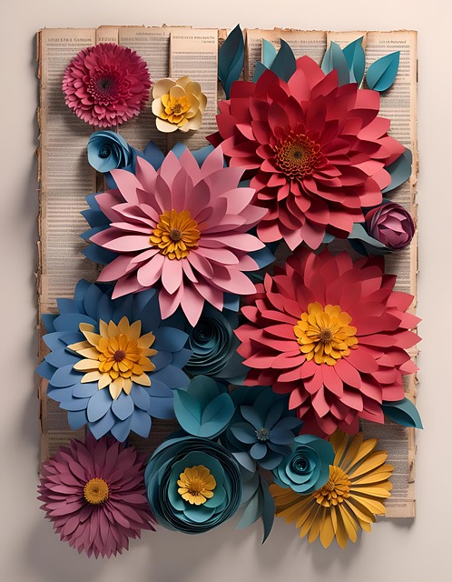 Free ai generated flowers paper illustration