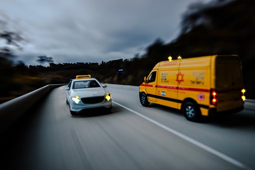 Wagen, Texi, Straße, Winter, Ambulanz
