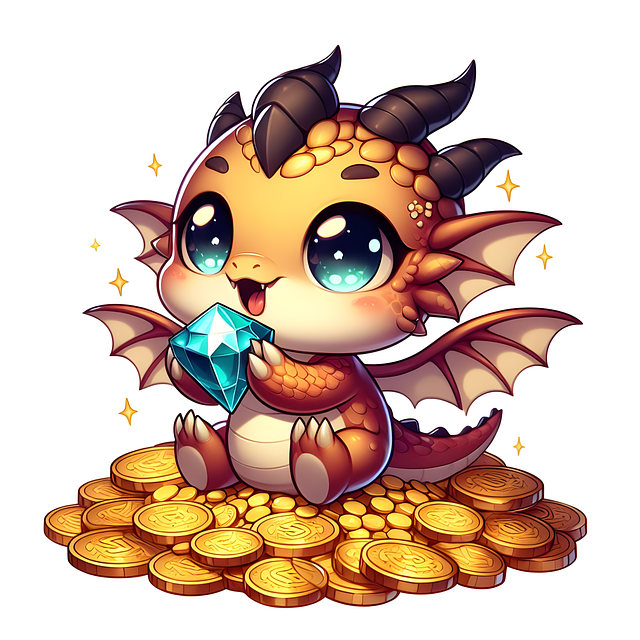 Free ai generated dragon treasure illustration