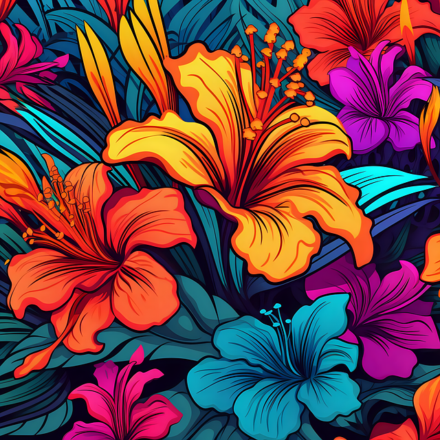 Download free HD stock image of Ai Generated Hibiscus Free ai generated hibiscus flowers illustration