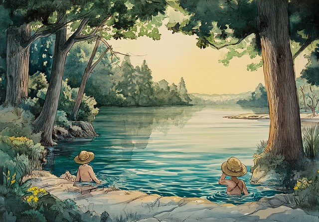 Download free HD stock image of Ai Generated River Free ai generated river children illustration