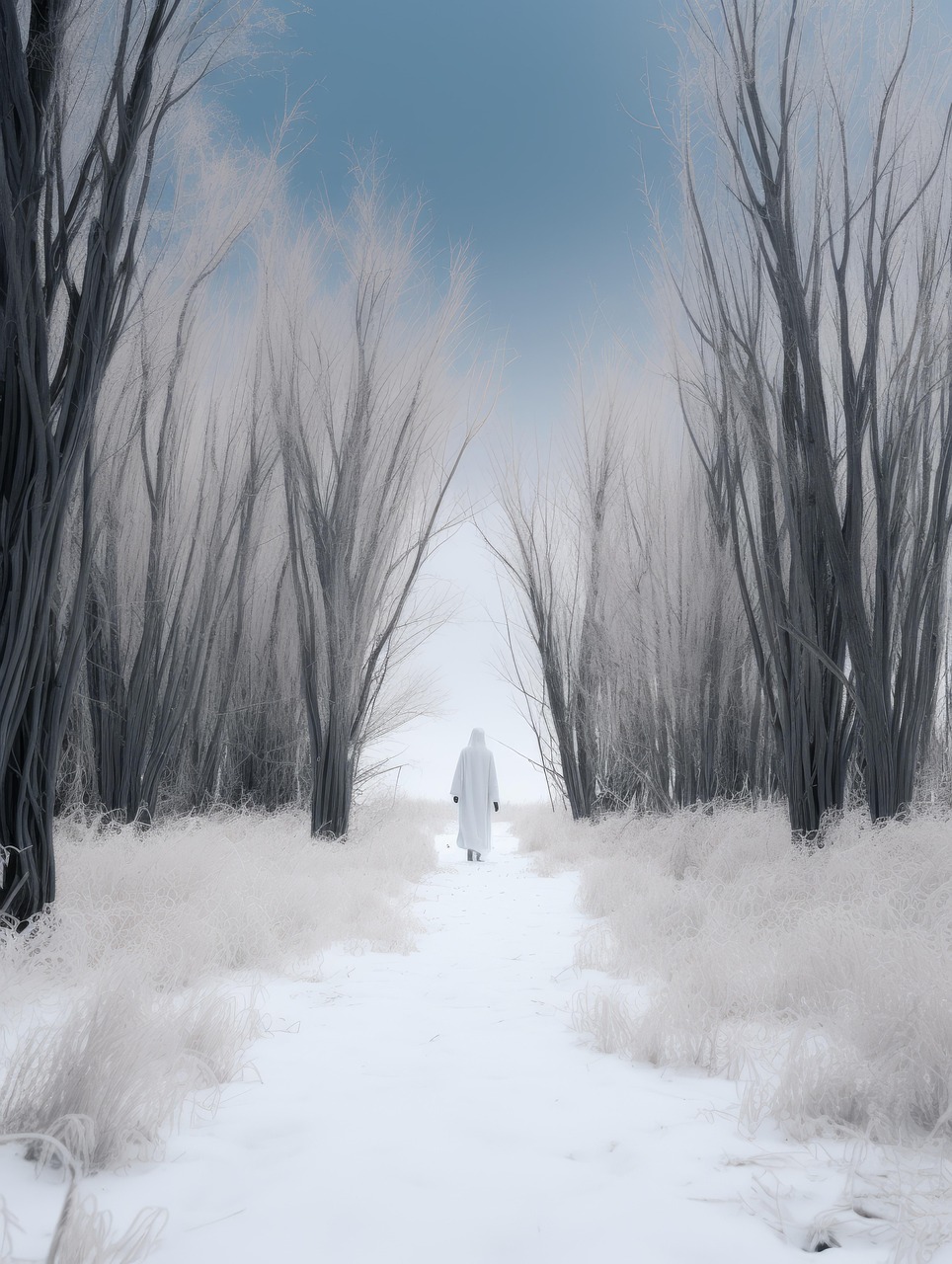 Free ai generated trees snow illustration