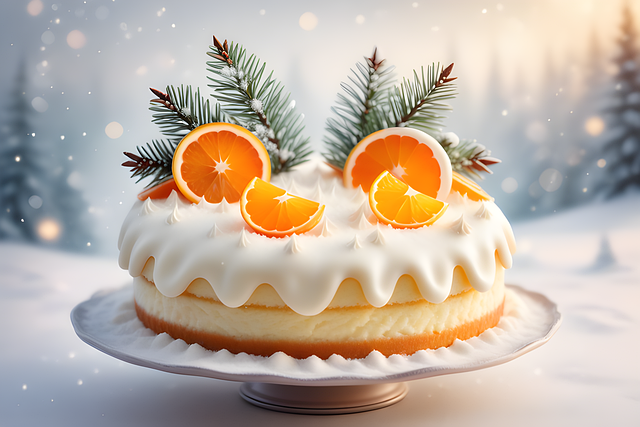 Free ai generated cake oranges illustration