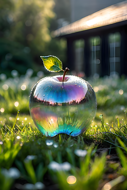 Free ai generated apple glass illustration