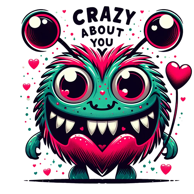 Free ai generated monster valentine's illustration