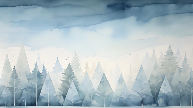 Free ai generated trees snow illustration
