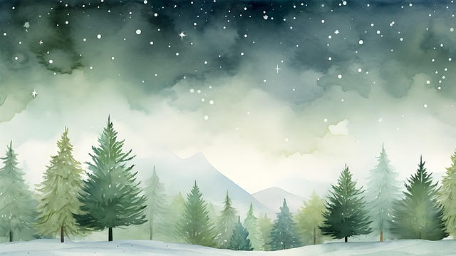 Free ai generated trees snow illustration