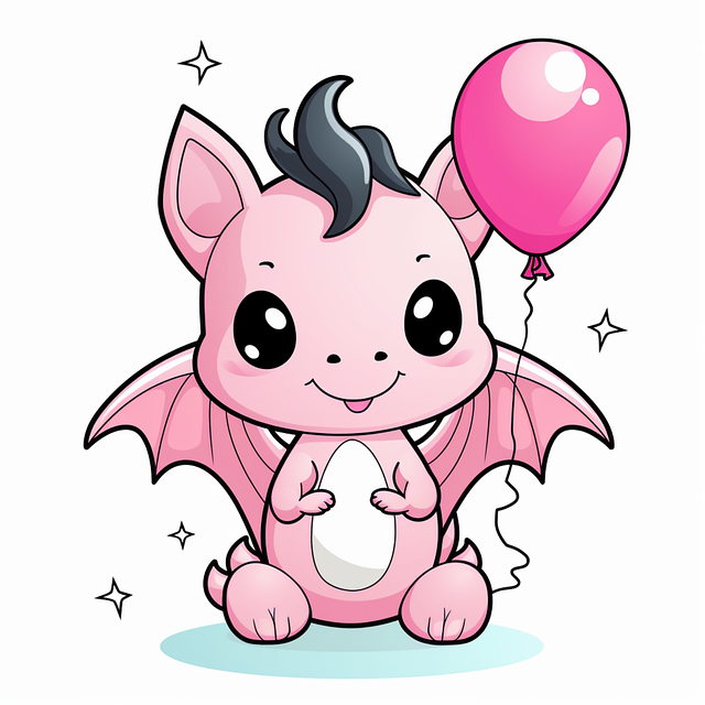 Free dragon creature party illustration